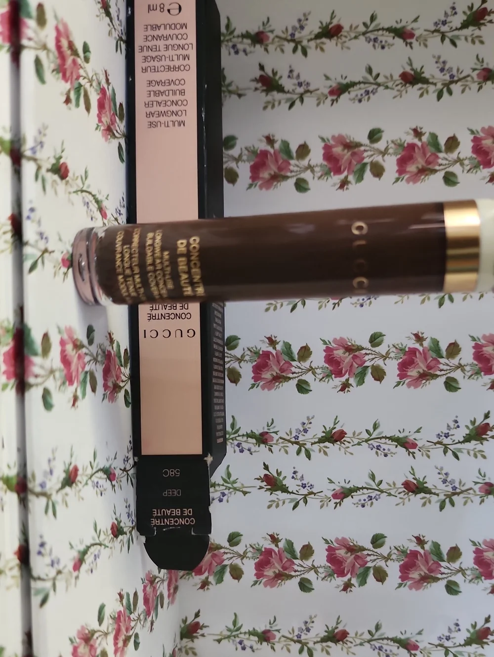 Gucci Concealer Tube in Brown with Floral Cap